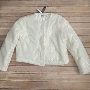 Steve Madden Ivory Sequin Jacket